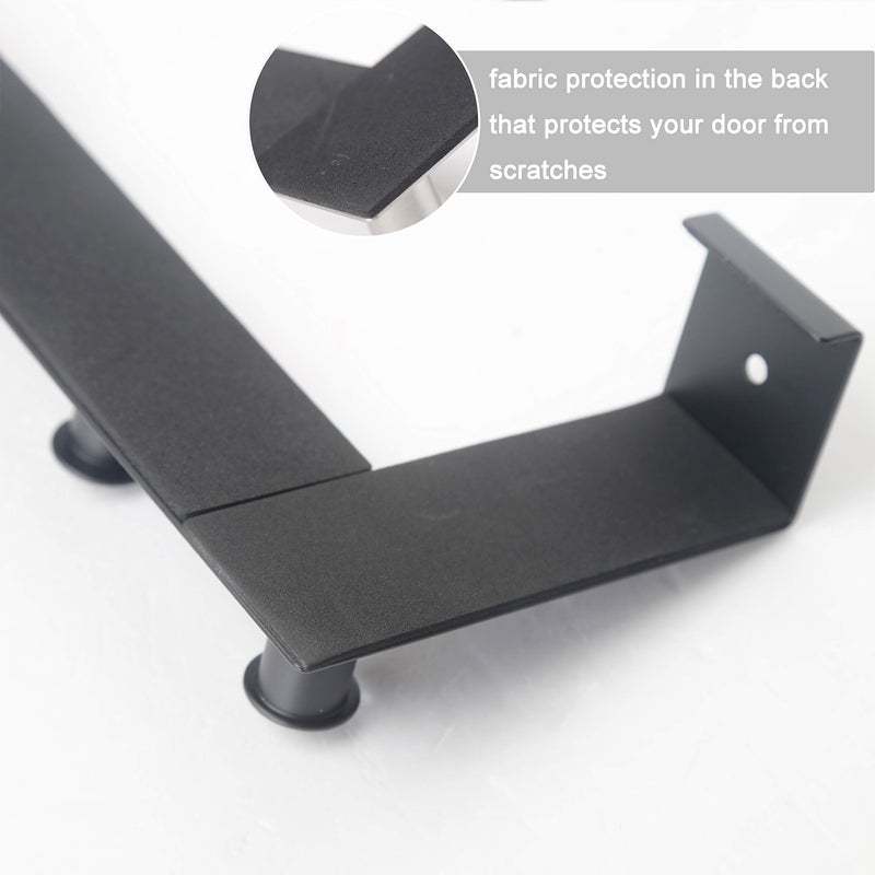 WEBI Over The Door Hooks,Over Door Towel Rack with 6 Peg Hooks for Hanging,Door Coat Hanger Door Coat Rack for Behind Back of Bathroom,Black - Image 3